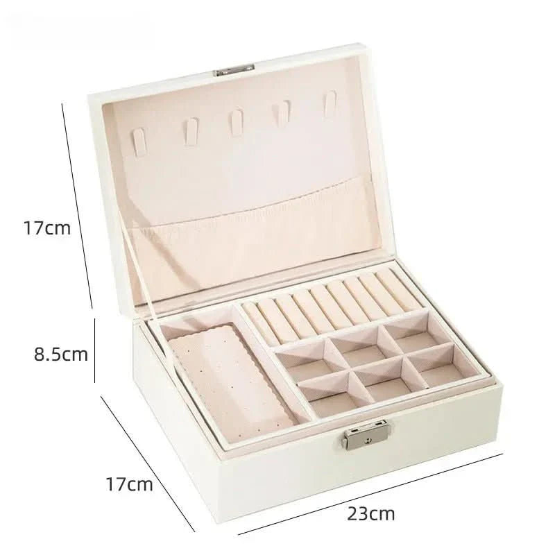 Maliben | Elegant Jewelry Box Made Of Wood With Pu Leather, 2-Layered