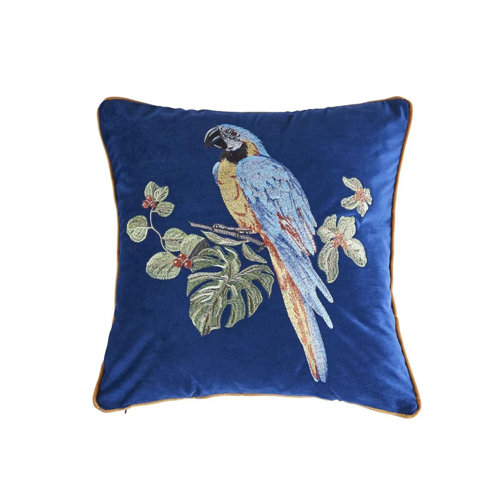 Maliben | Embroidered Parrot Cushion