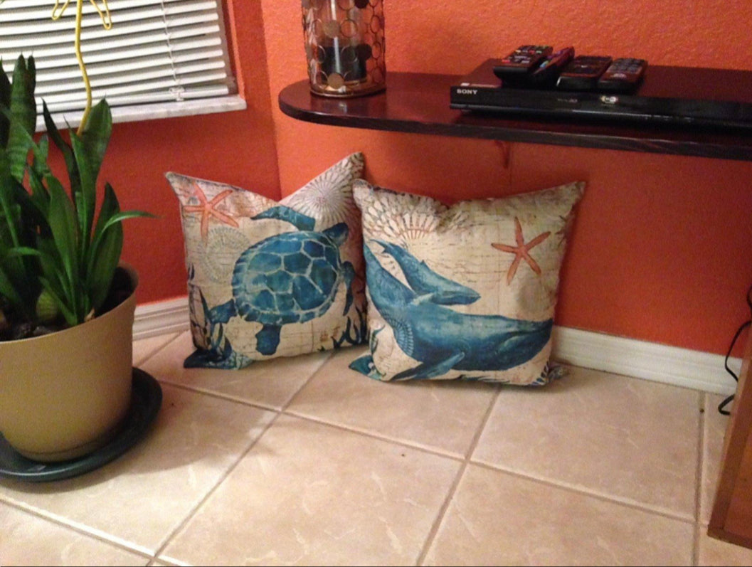 Maliben | Cushion With Sea Life Motif For Decoration