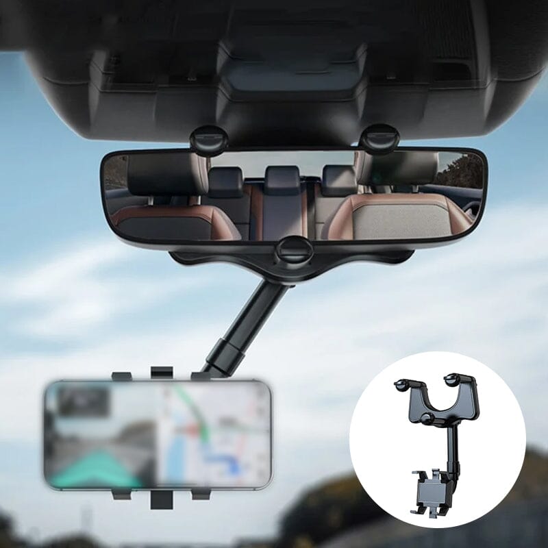 Maliben | Multifunctional 360 Rotatable Car Rearview Mirror Phone Holder