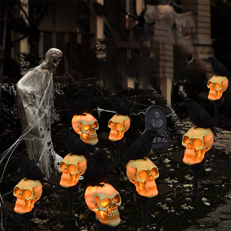 Maliben | Halloween Solar Skull Crow Decorative Lights