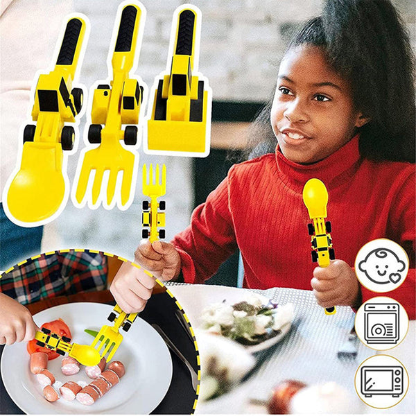 Maliben | Bulldozer Kids Cutlery Set - Constructofork