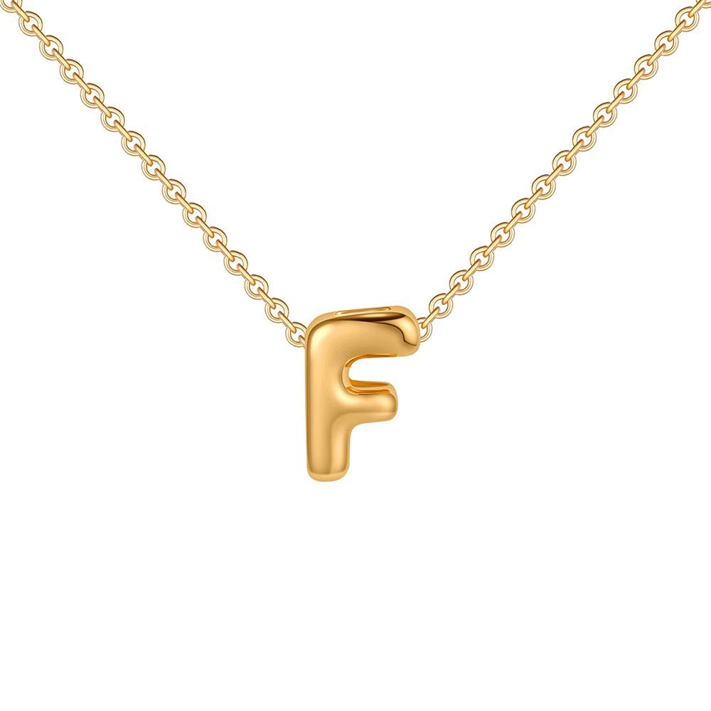 Maliben | Dainty Bubble Letter Initial Necklace