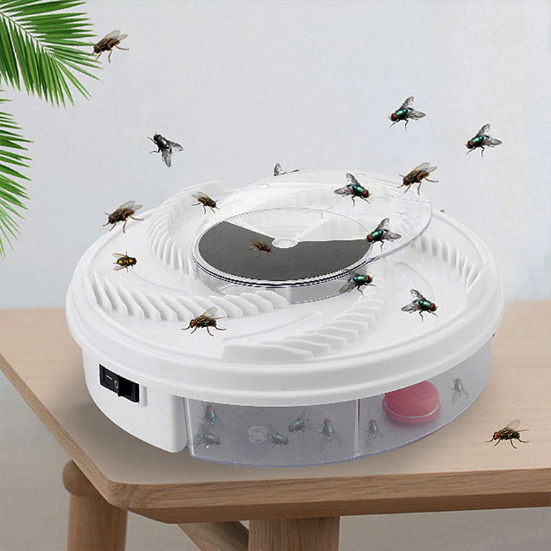 Maliben | Insektosilent Fly Trap With Rotation & Bait Chambers | Quiet & Eco-Friendly | For Indoor & Outdoor