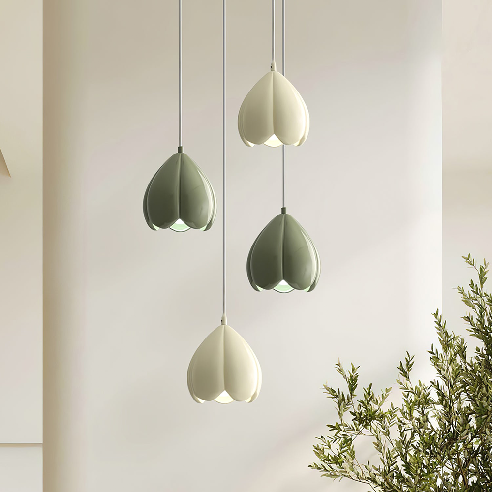 Maliben | Flowerglow Pendant - Elegant Cream-Colored Pendant For Warm Atmospheric Interiors