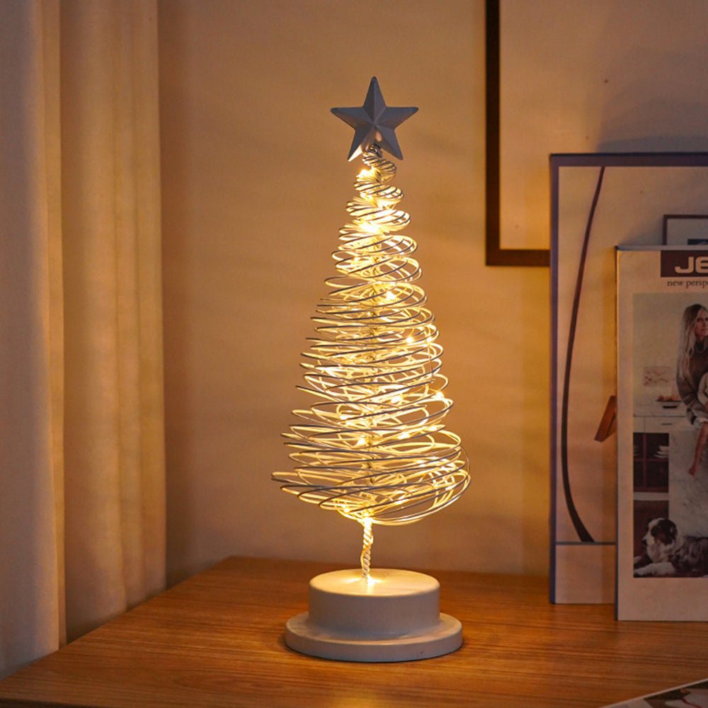 Maliben | Led Christmas Tree With Spiral Design And Star Accent (33 Cm)