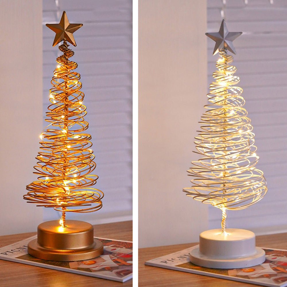Maliben | Led Christmas Tree With Spiral Design And Star Accent (33 Cm)