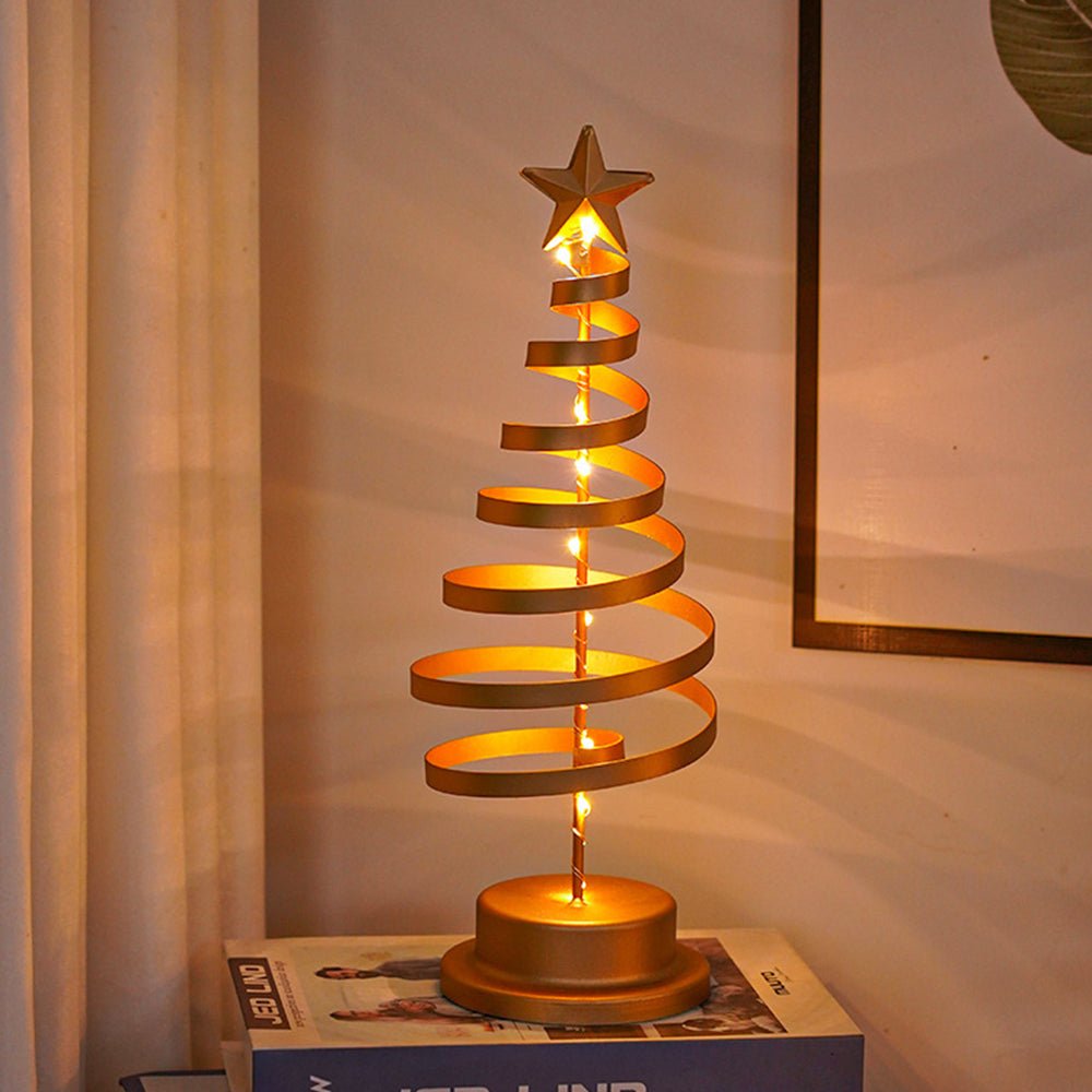 Maliben | Led Christmas Tree With Spiral Design And Star Accent (33 Cm)