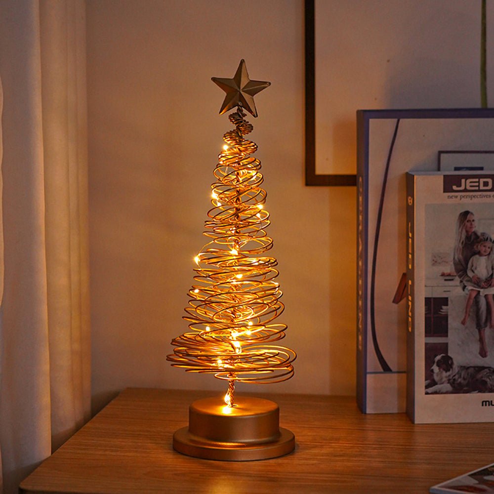 Maliben | Led Christmas Tree With Spiral Design And Star Accent (33 Cm)