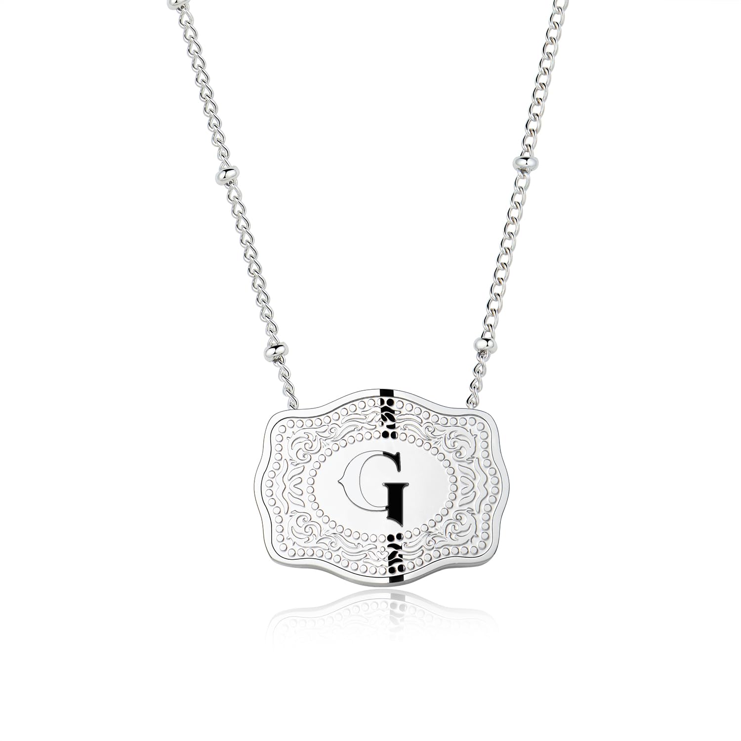 Maliben | Dainty Belt Buckle Letter Initial Necklaces