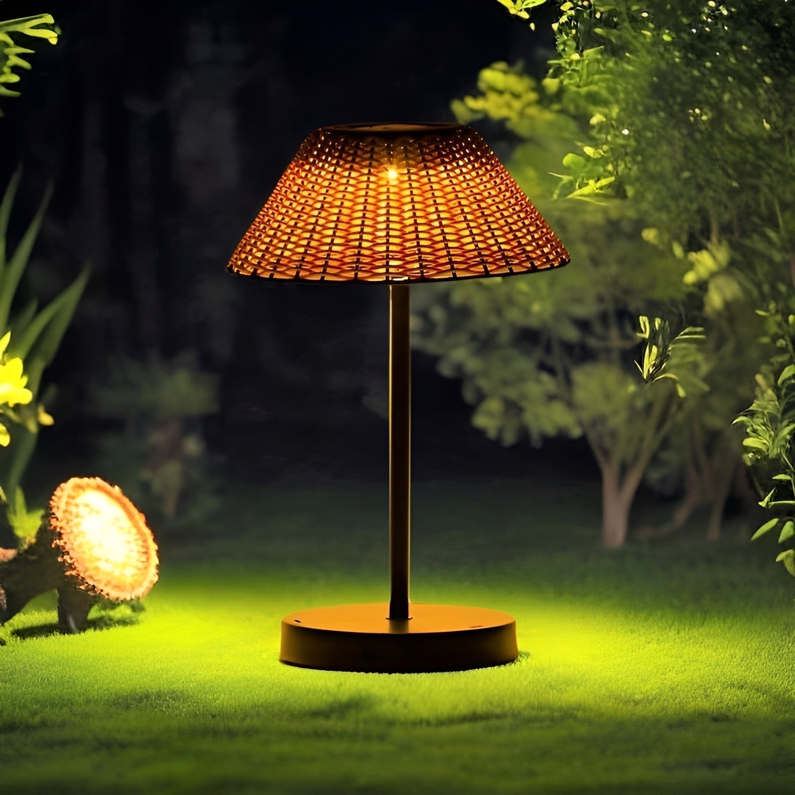 Maliben | Elegant Gardenwoven Solar Table Lamp - Weather Resistant & Energy Efficient