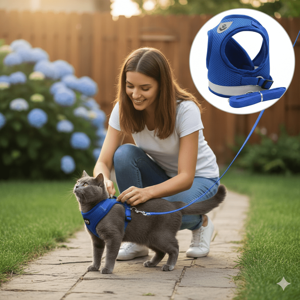 Maliben | Escape-proof cat harness with reflective details