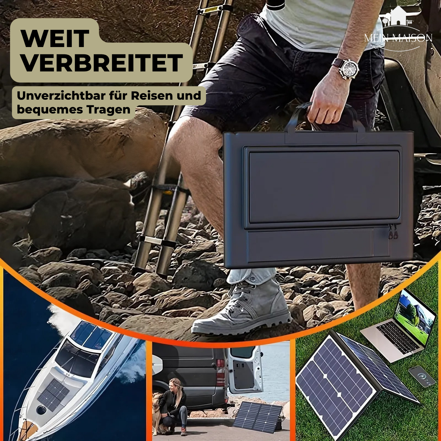 Maliben | Solarax 1000w Foldable Solar Panel Kit | Complete Set With Mppt & Usb/Type-C | For Camping, Car, Boat & Caravan