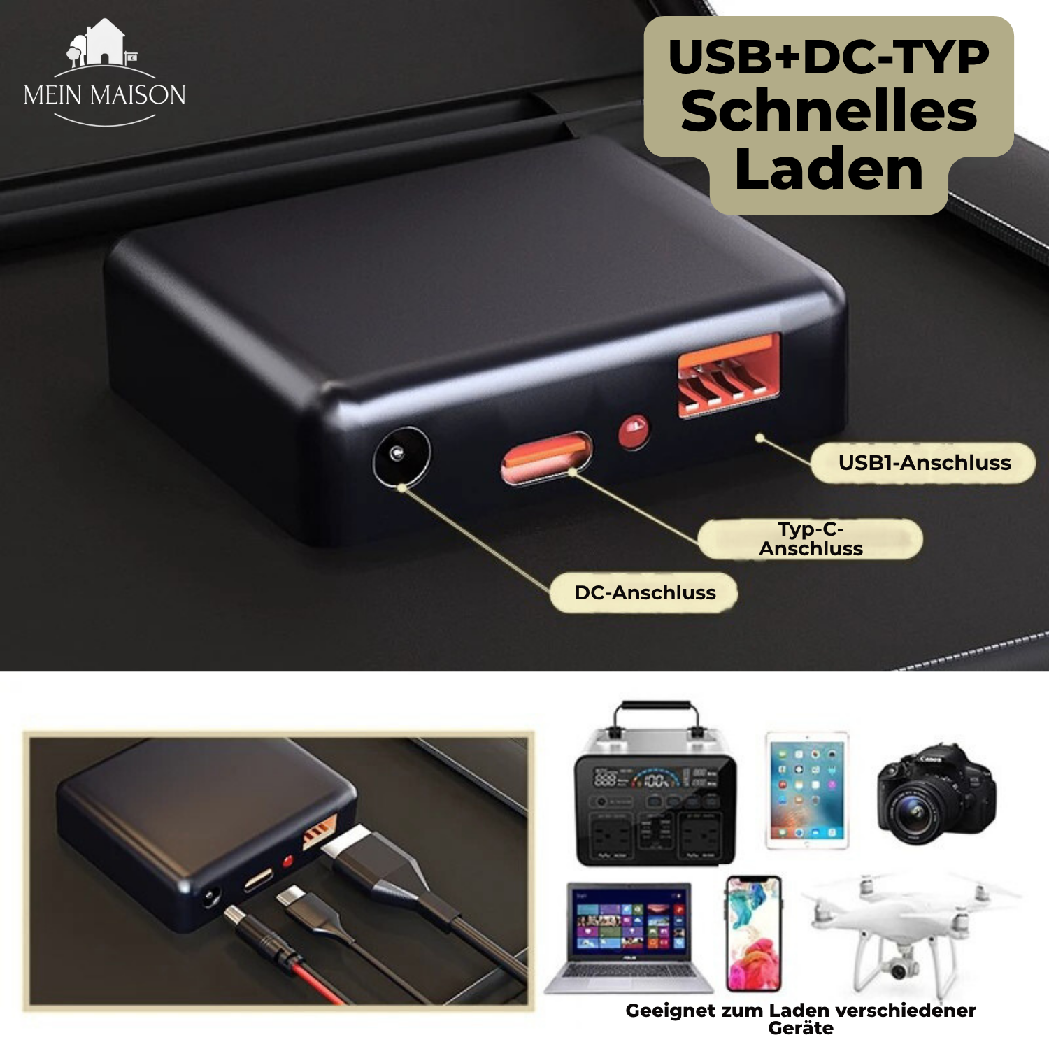 Maliben | Solarax 1000w Foldable Solar Panel Kit | Complete Set With Mppt & Usb/Type-C | For Camping, Car, Boat & Caravan