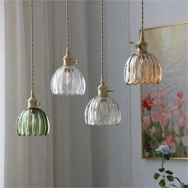 Maliben | Elegant Glass HangIng Lamp in Flower Shape