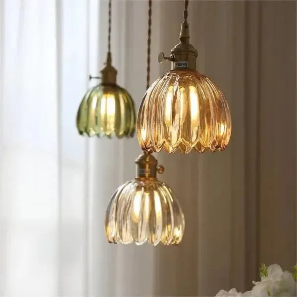 Maliben | Elegant Glass HangIng Lamp in Flower Shape