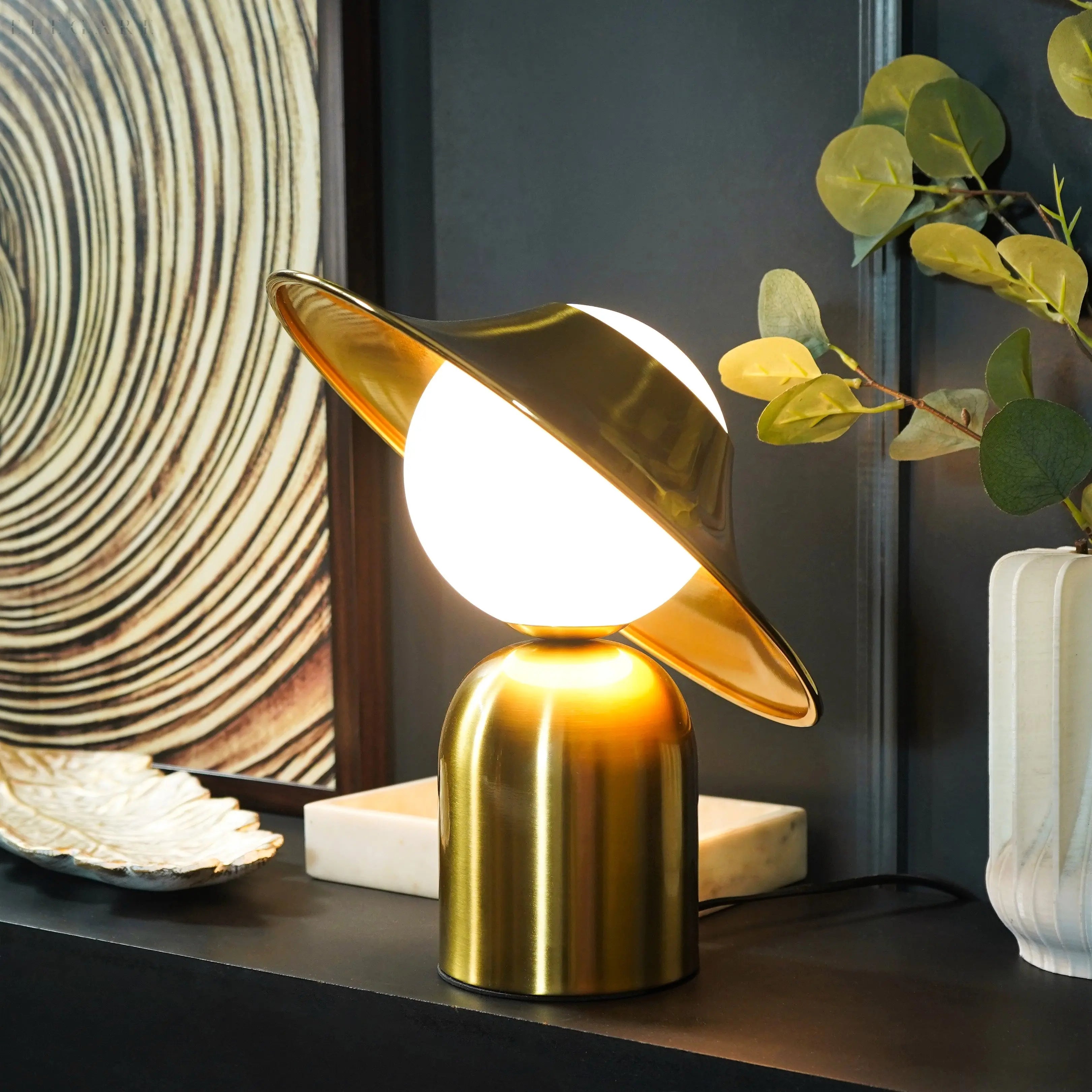 Maliben | Elegant Gold Table Lamp With Led, Scandinavian Design For Cozy Interior