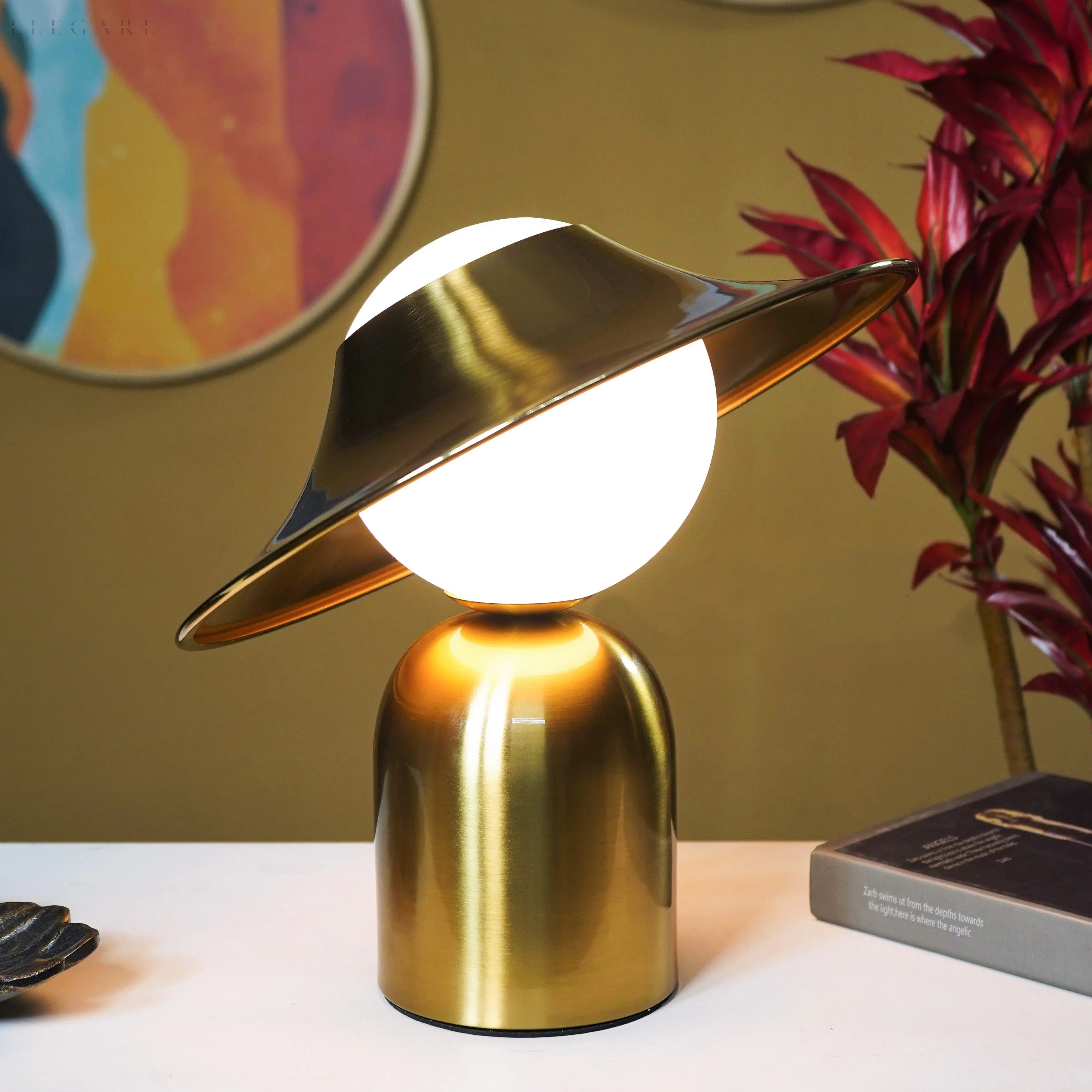 Maliben | Elegant Gold Table Lamp With Led, Scandinavian Design For Cozy Interior