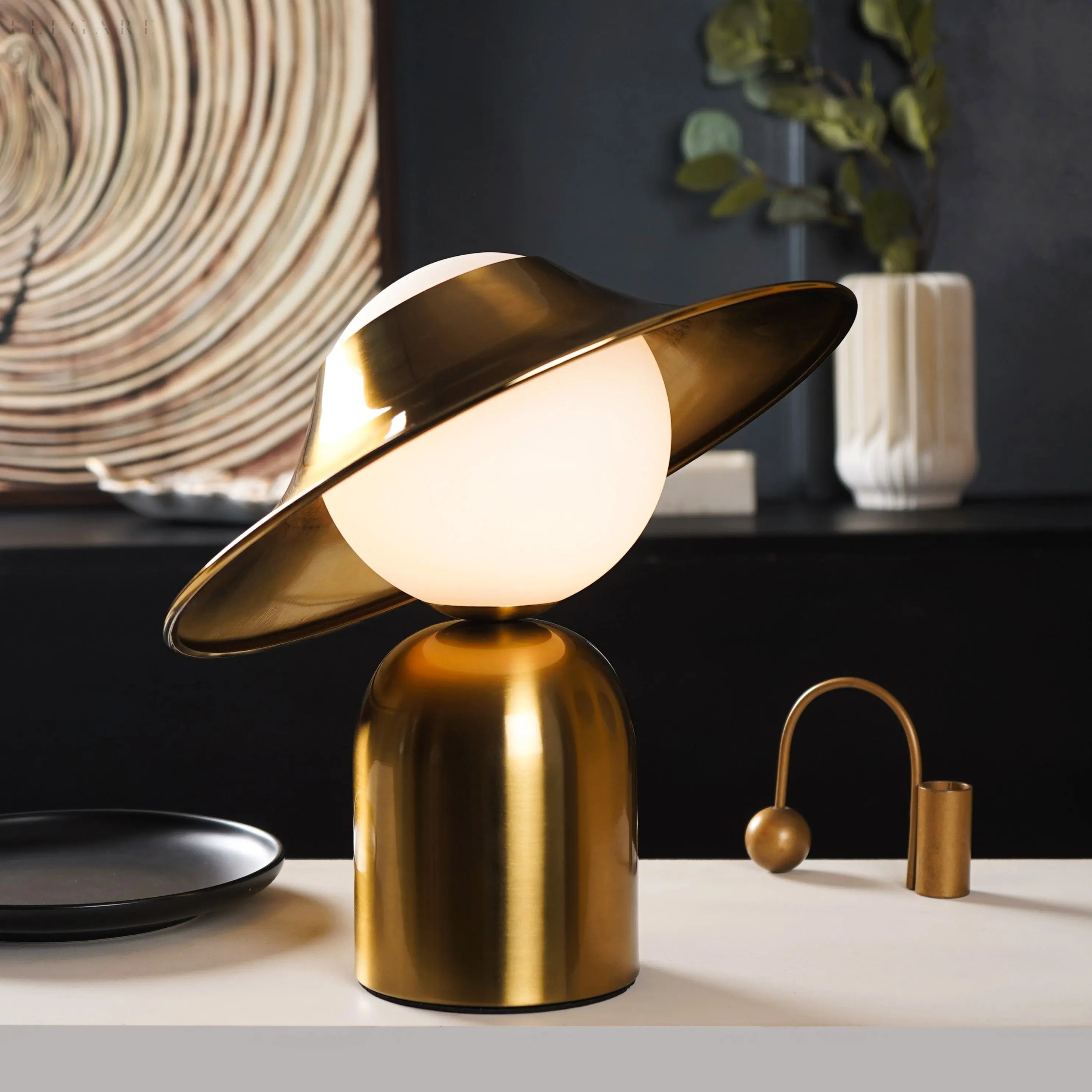 Maliben | Elegant Gold Table Lamp With Led, Scandinavian Design For Cozy Interior