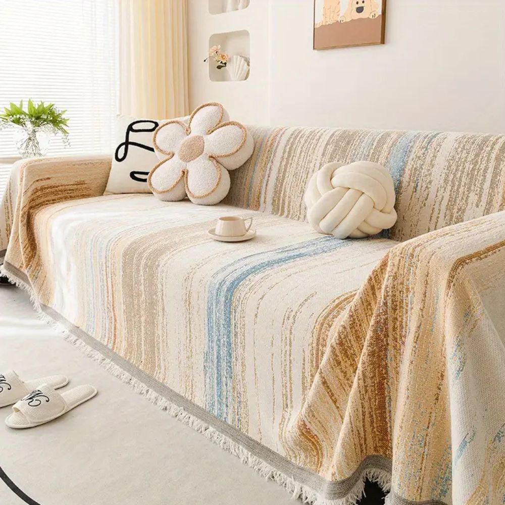 Maliben | Serene Stripes Sofa Cover