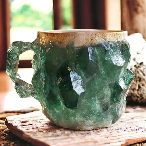 MAliben | Crystalbrew Coffee Mugs | Elegant Mineral Crystal Mugs For a Unique Coffee Experience