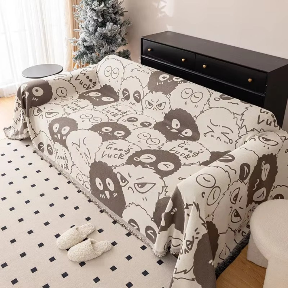 Maliben | Gremlin Cartoon Chenille Sofa Cover