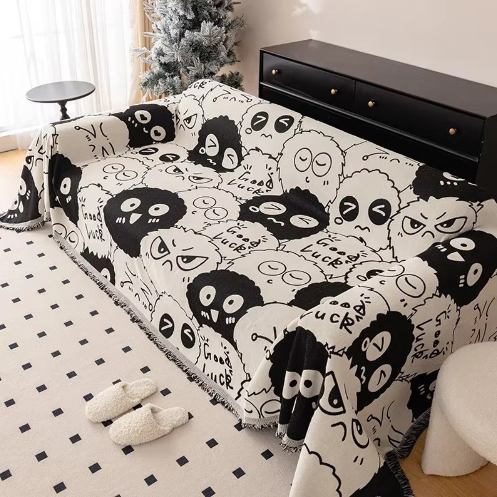 Maliben | Gremlin Cartoon Chenille Sofa Cover