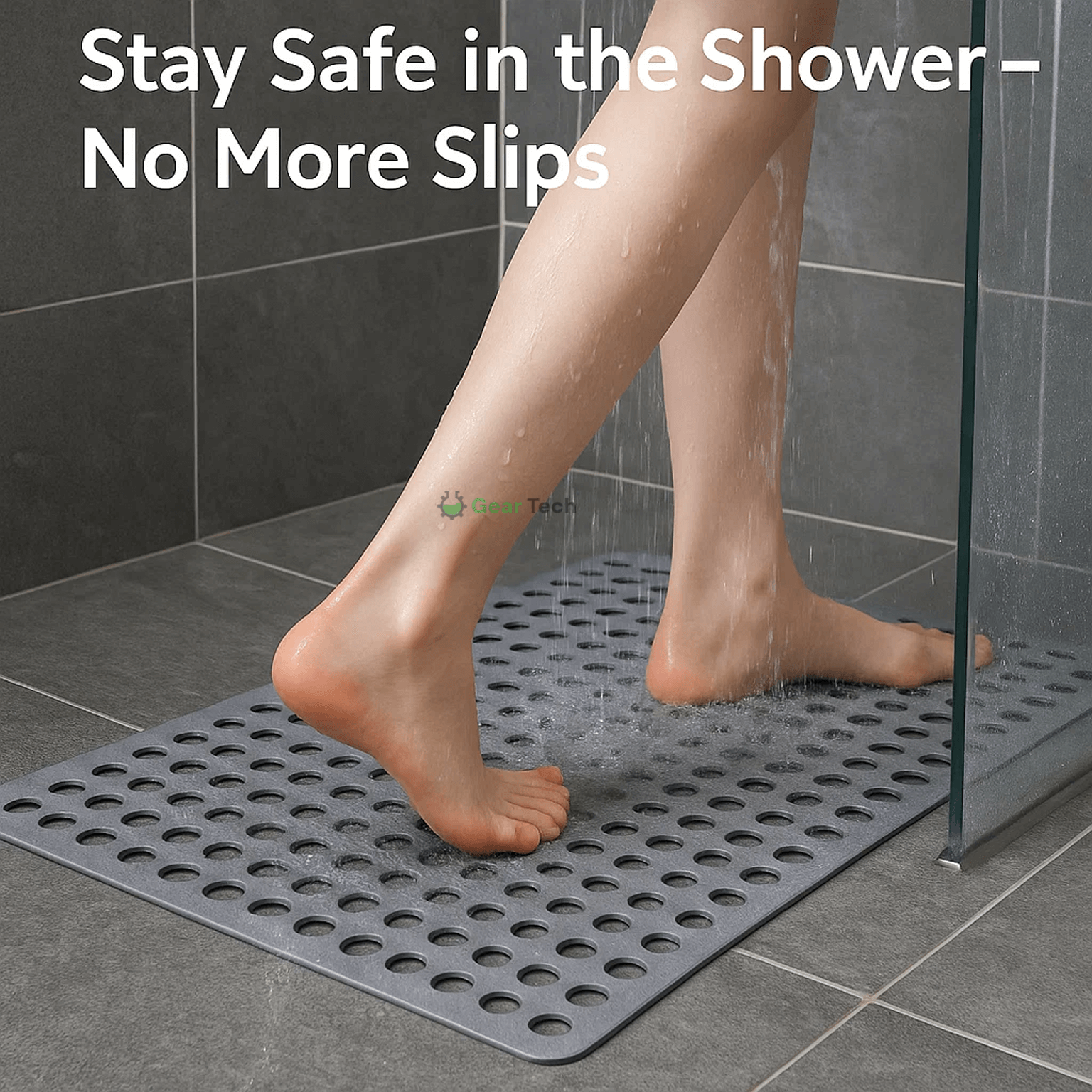 Maliben | Antislip Shower Mat | Hygienic, Mold Resistant & ComFortable for Safe Bathroom Use