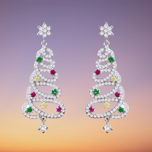 Maliben | Mini Elegant Christmas Tree Earrings