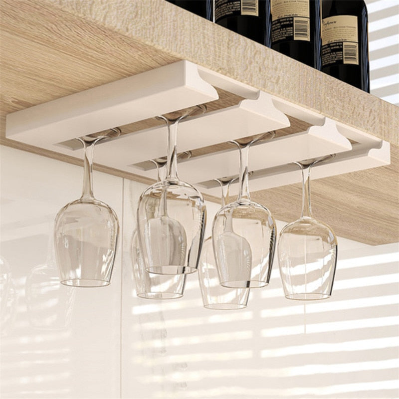 Maliben | Under Cabinet Glass Organizer Rack