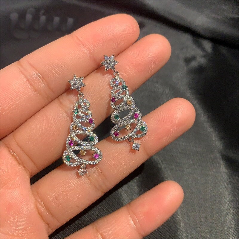 Maliben | Mini Elegant Christmas Tree Earrings