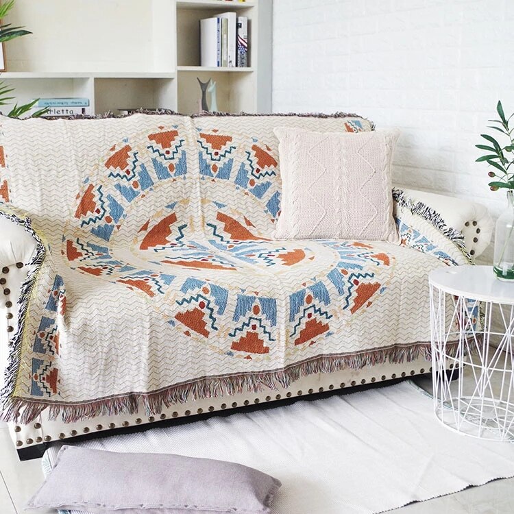 Maliben | Vintage Pumpkin Sofa Cover Blanket