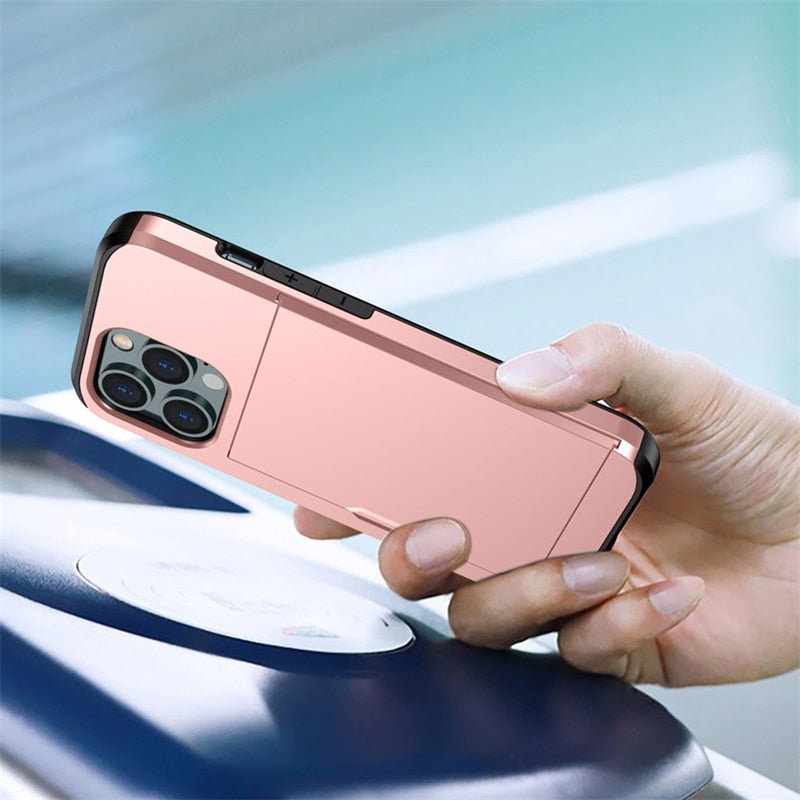 Maliben | Business Armor Slide Wallet Iphone Case