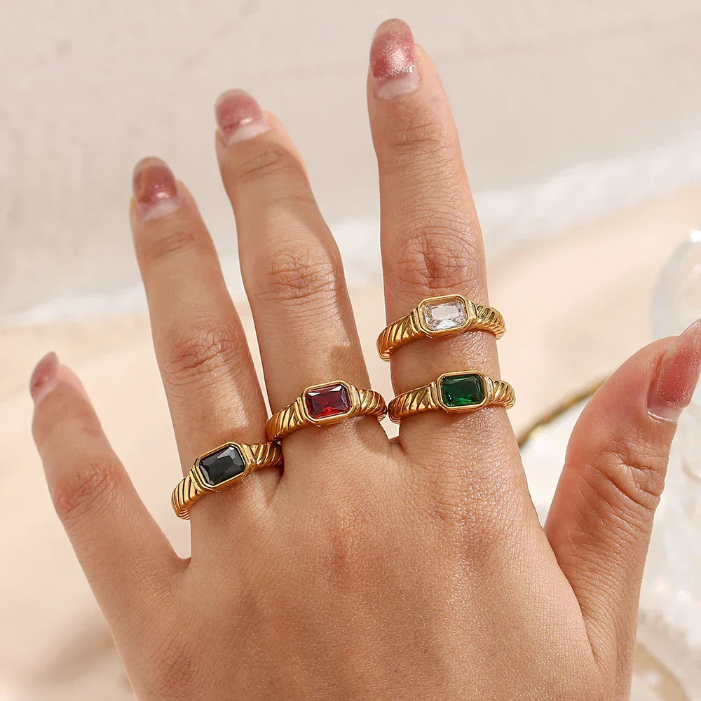 Maliben | Cross Striped Baguette Diamond Ring