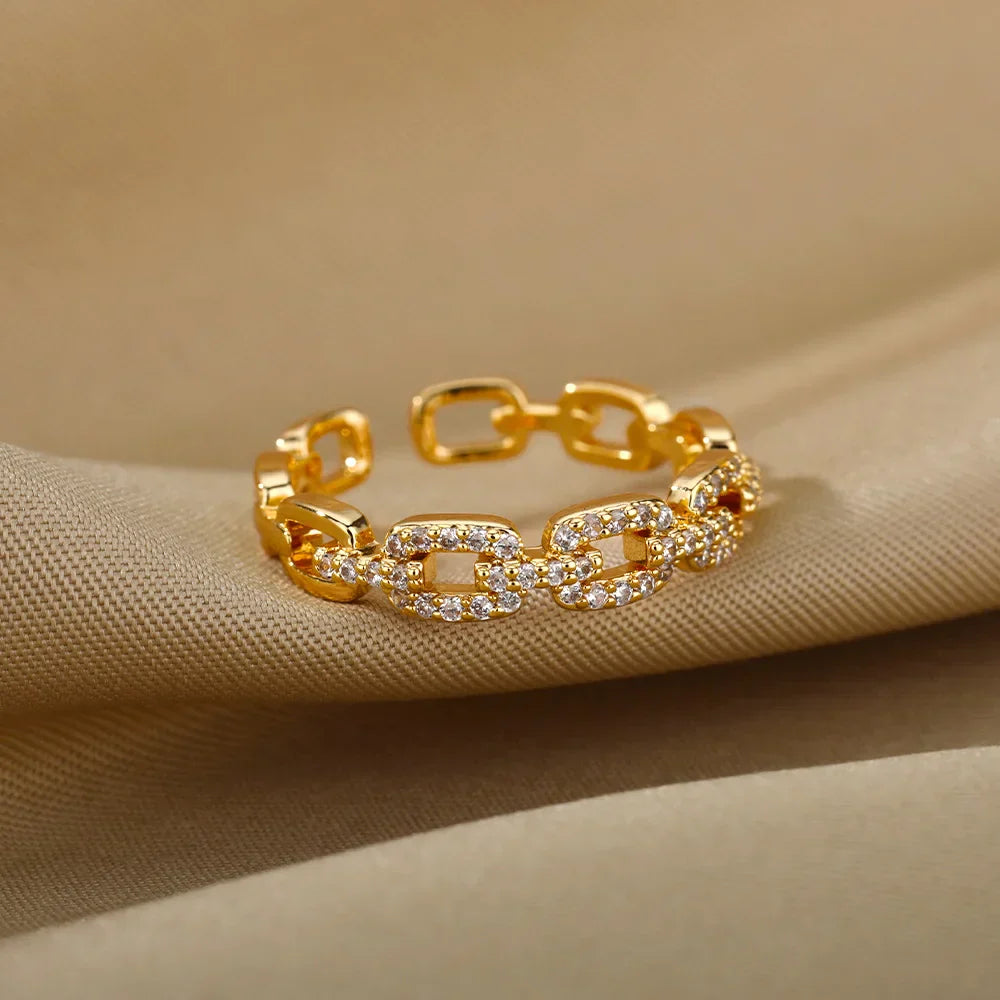 Maliben | Adjustable Diamond Chain Link Ring