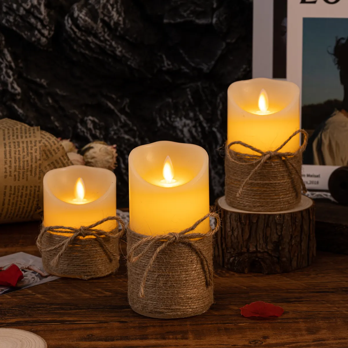 Maliben | Led Candles Lumiflame | Flickering Real Wax Effect | Safe & Energy Saving | Various Sizes & Designs