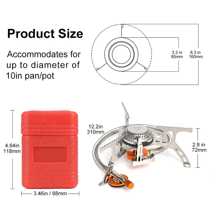 Maliben | Flametrek Gas Stove | Compact & Powerful | For Outdoor, Camping & Trekking | Includes Transport Box
