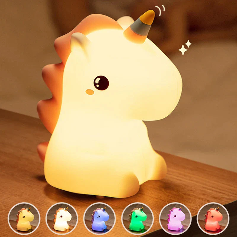 Maliben | Dreamicorn Led Night Light Unicorn | Soft Silicone & Usb Rechargeable | Touch Control & 2 Brightness Levels | Nursery & Gift Idea