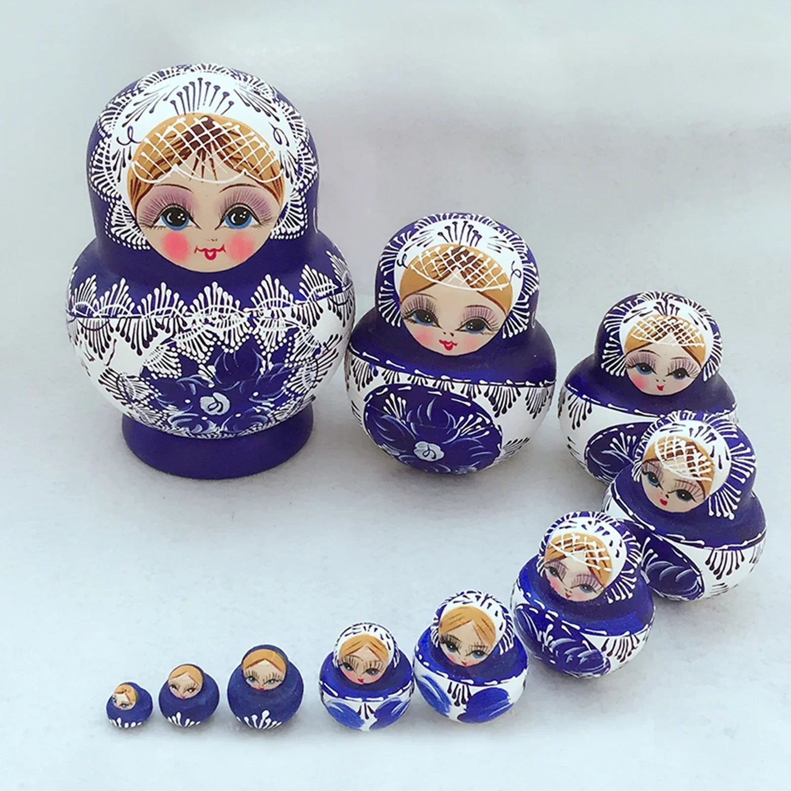 Maliben | 10 Pieces/Set Wooden Russian Matryoshka Dolls