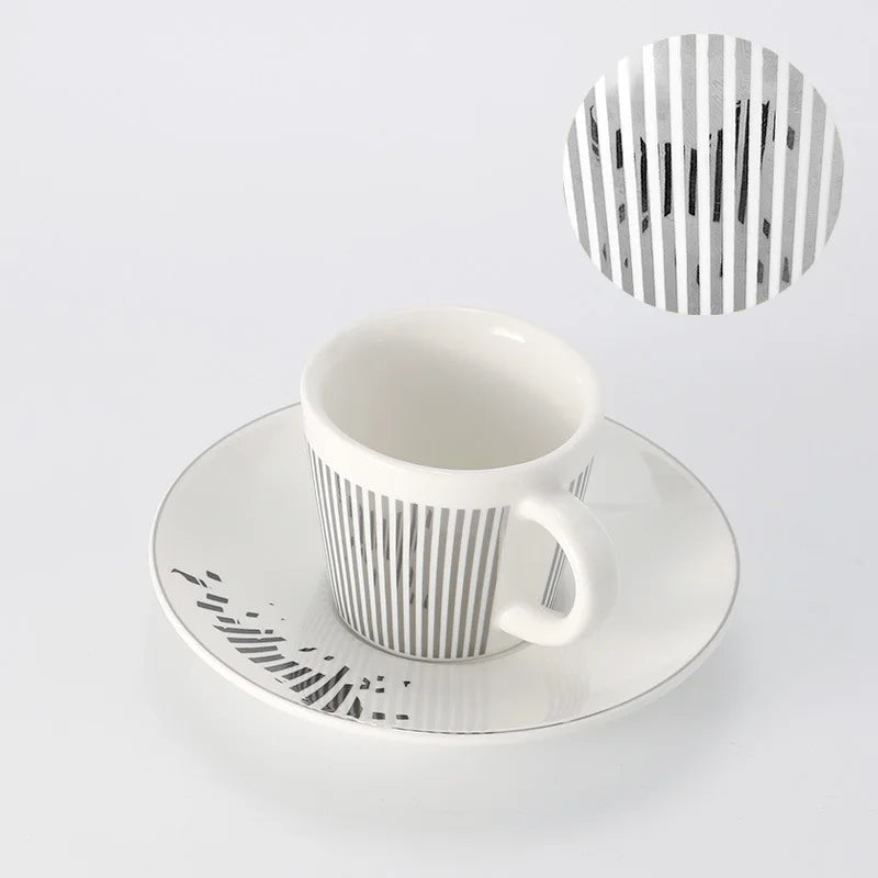 Maliben | Creative dynamic SLR cup Leopard anamorphic zebra cup Luycho coffee tea cup set with coaster 90ml-225ml