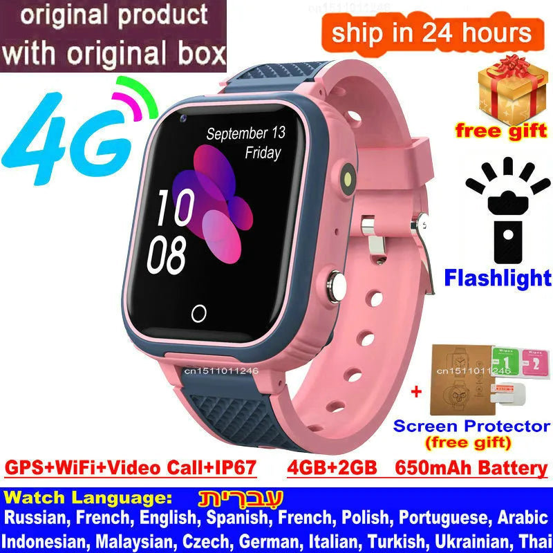 Maliben LT21 4G Kids Smartwatch with GPS, WiFi, Video Call, SOS, IP67 waterproof -...