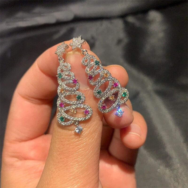 Maliben | Mini Elegant Christmas Tree Earrings