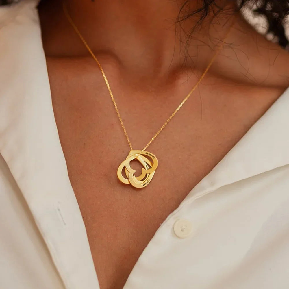 Maliben | Personalized Heart Stack Necklace