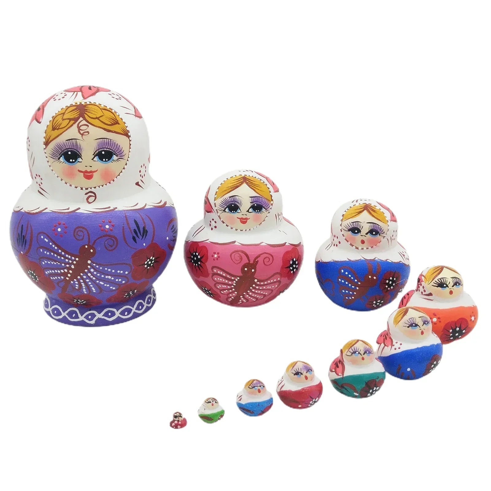 Maliben | 10 Pieces/Set Wooden Russian Matryoshka Dolls