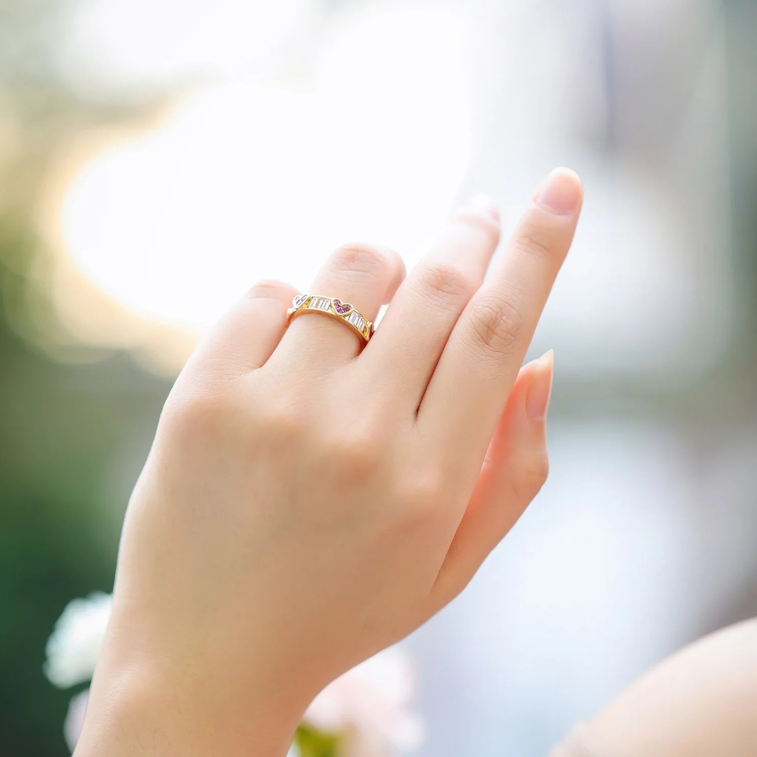 Maliben | Classy Heart Wrap Baguette Diamond Ring