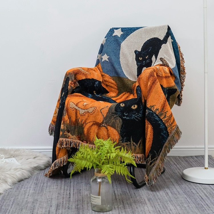 Maliben | Vintage Pumpkin Sofa Cover Blanket