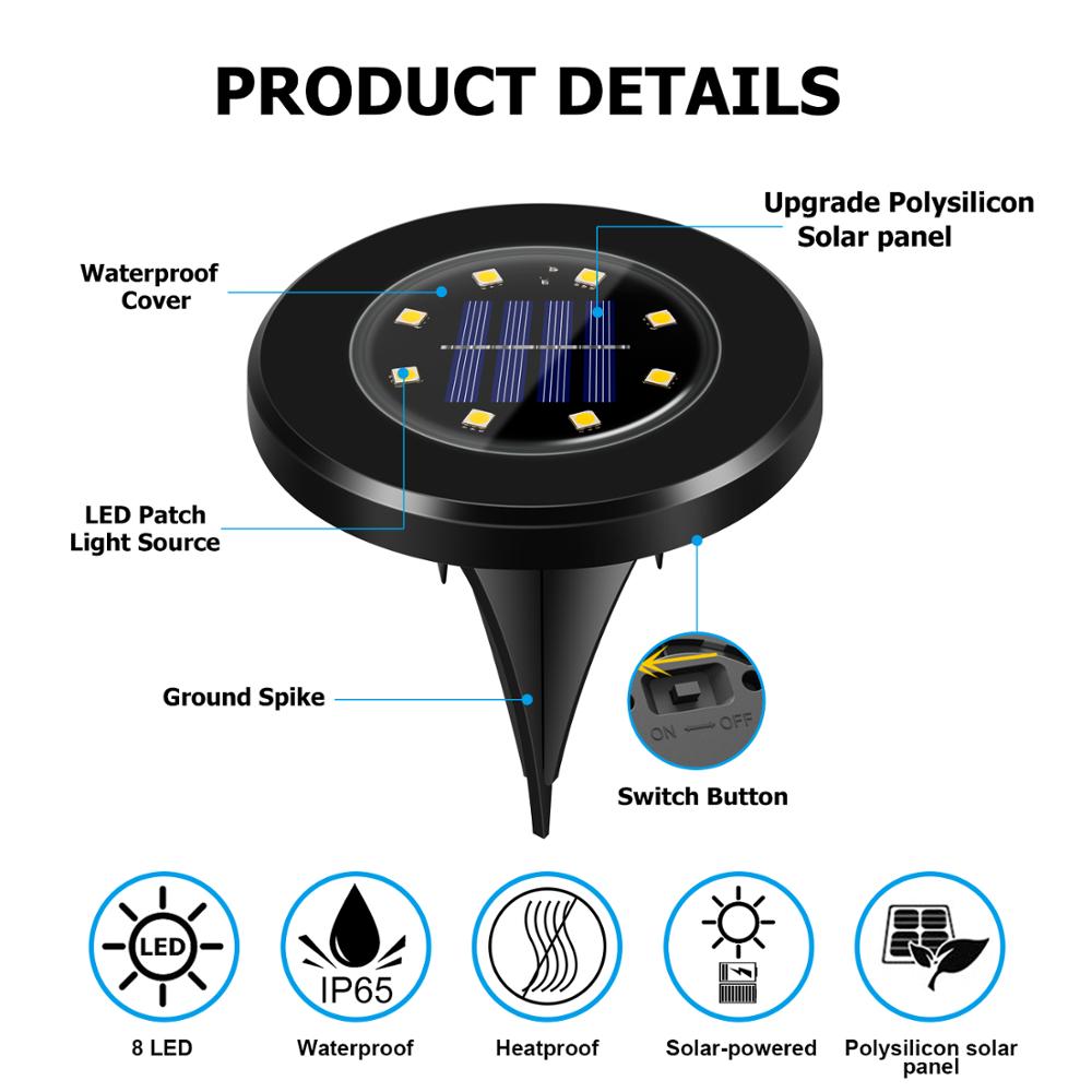 MAliben | Led Solar Garden Lights Deluxe (Black Edition) - Create a Delightful Atmosphere In Your Garden!