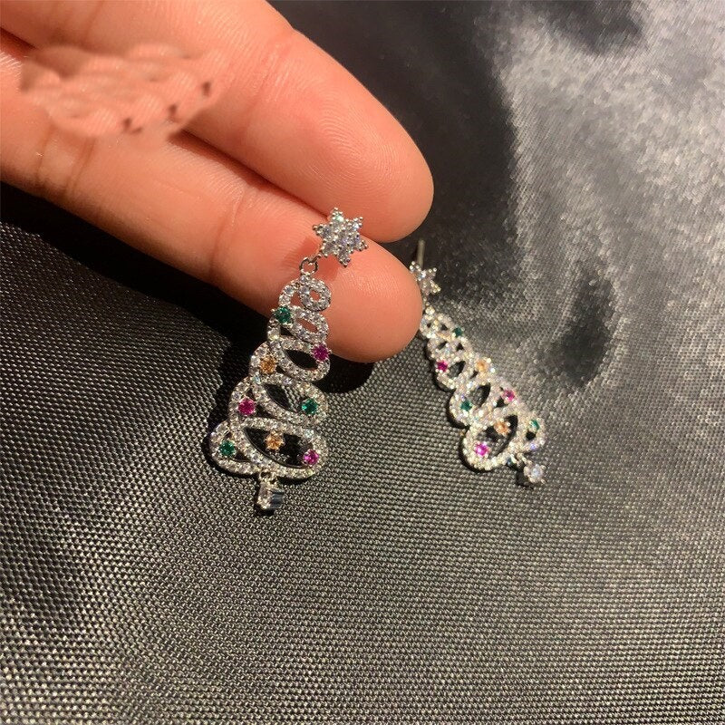 Maliben | Mini Elegant Christmas Tree Earrings