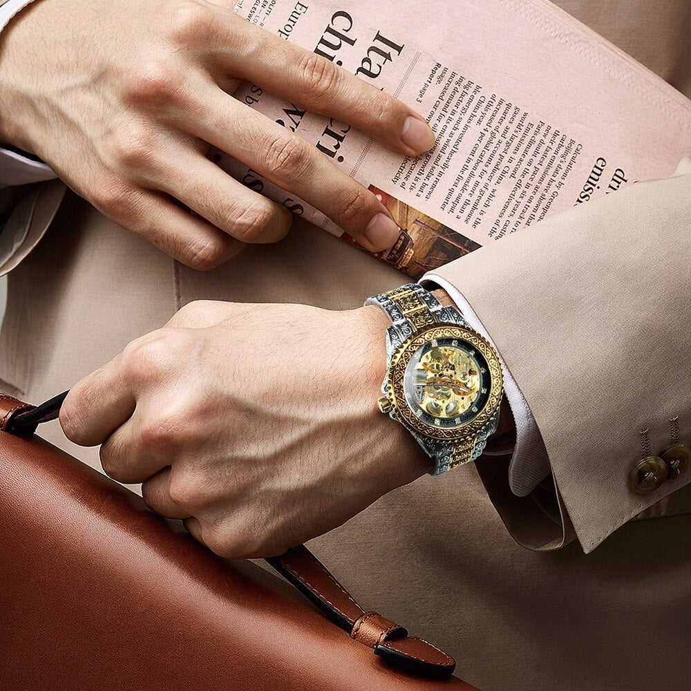 Maliben | Retro Lux Hand-Engraved Automatic Mechanic Watch