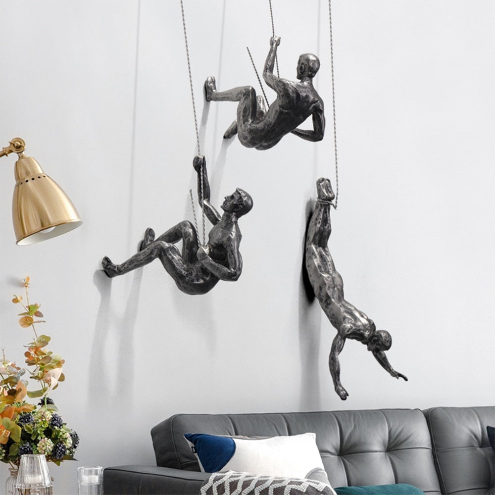 Maliben | Wall Sculpture Climbartis | Symbol Of Strength & Growth | Handcrafted From Resin & Iron Wire